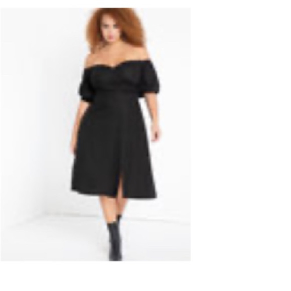 Eloquii black linen dress size 16